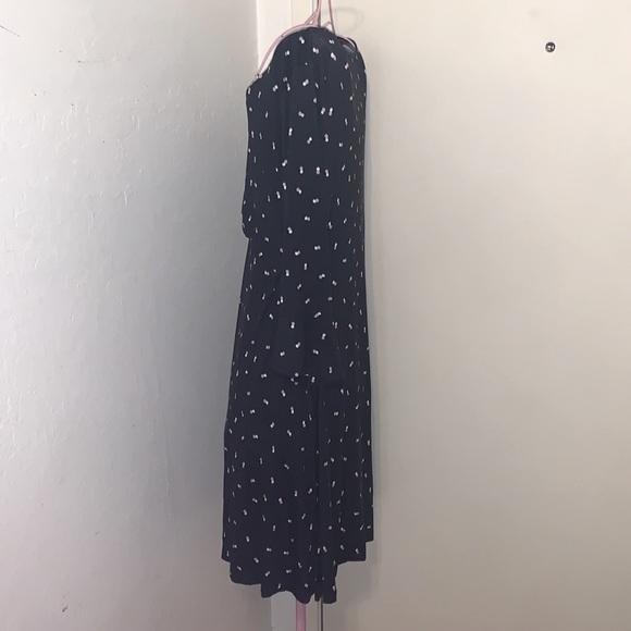 🎄Maternity Nursing Seraphine Navy blue/Pink Dot Dress-Size US 10 - Picture 11 of 15